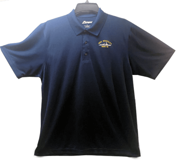 A polo shirt with the logo of a motorcycle club.